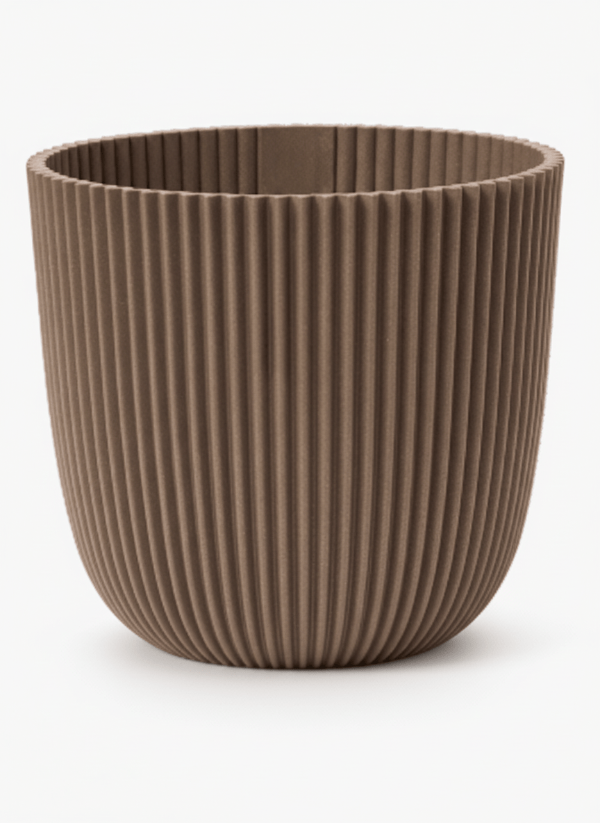 Cache - pot Capi Nature Groove — Taupe Ø22 cm - Verdeia