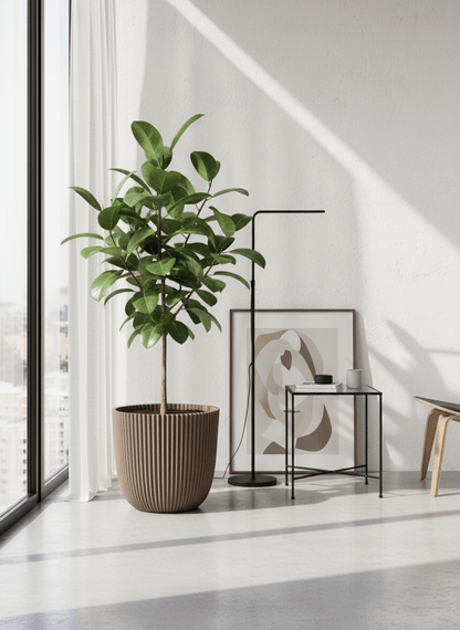 Cache - pot Capi Nature Groove — Taupe Ø22 cm - Verdeia