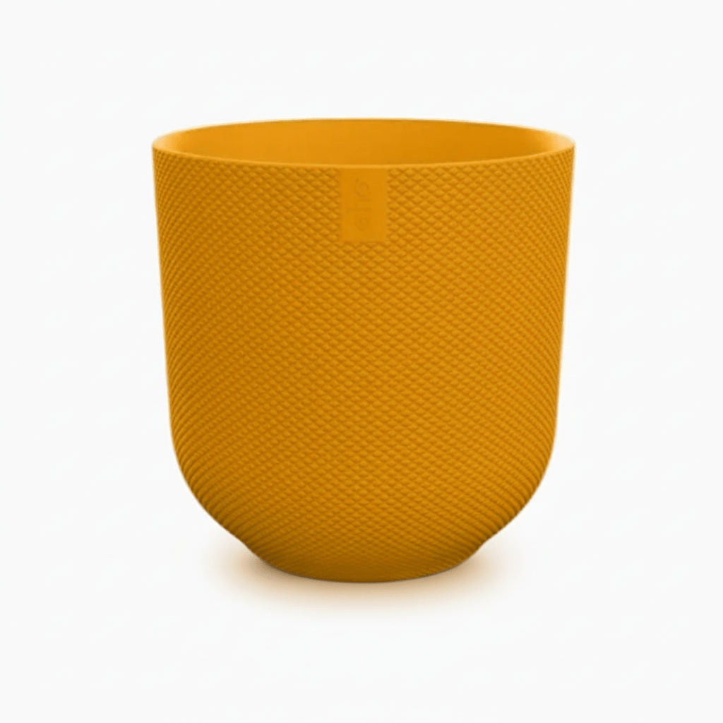 Cache - pot ELHO Jazz Round — Jaune ambré Ø14 cm - Verdeia