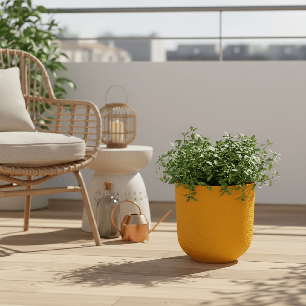 Cache - pot Elho Jazz Round — Ø19 cm Jaune ambré - Verdeia