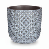 Cache - pot Relief Bleu en Céramique — Ø13,5 cm - Verdeia