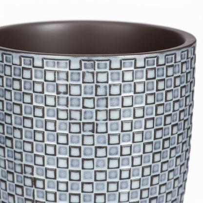 Cache - pot Relief Bleu en Céramique — Ø13,5 cm - Verdeia