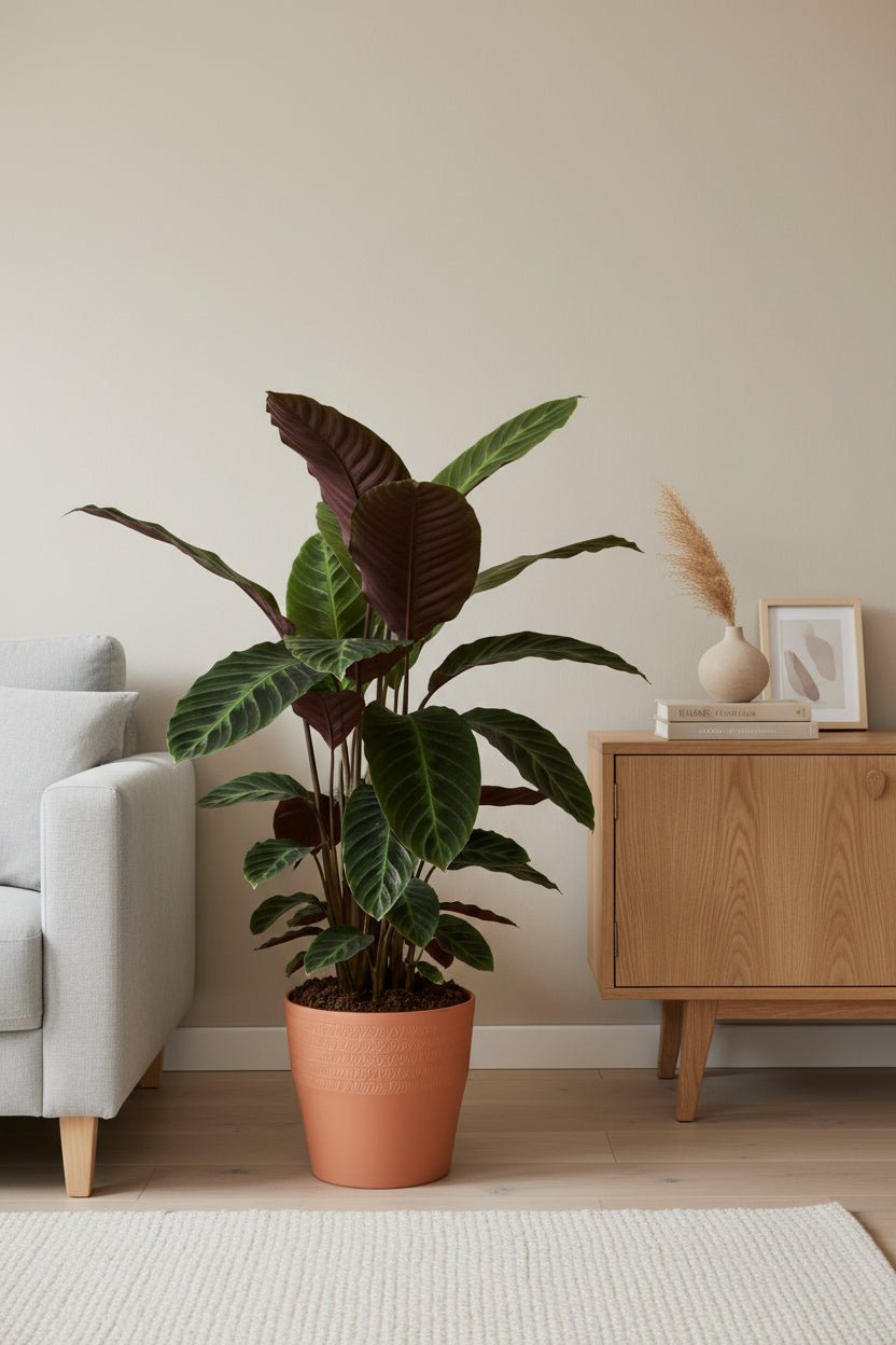 Calathea Warscewiczii — Plante paon veloutée — Ø19 cm — H70 cm - Verdeia