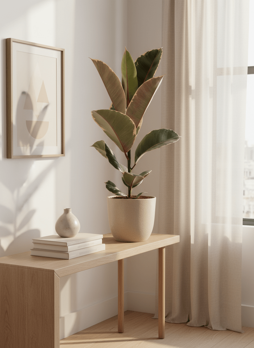 Ficus Elastica Tineke - Caoutchouc panaché - Verdeia