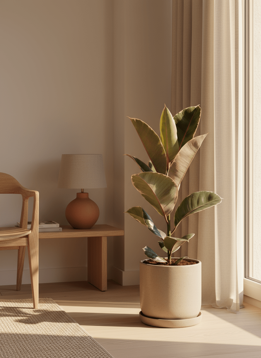 Ficus Elastica Tineke - Caoutchouc panaché - Verdeia