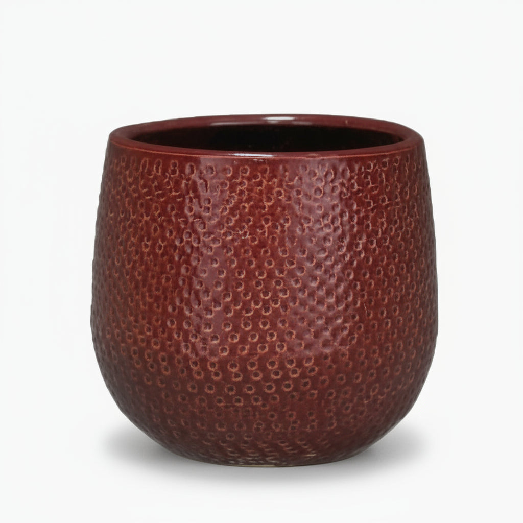 Pot en Céramique Gabriel Rond Bordeaux Ø14 cm - Verdeia