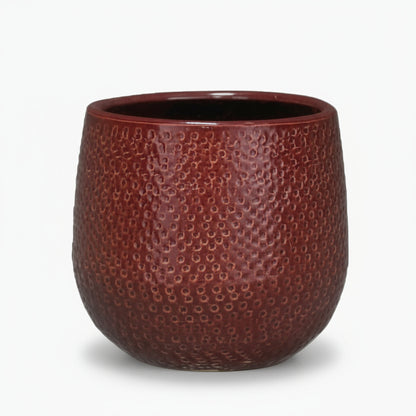 Pot en Céramique Gabriel Rond Bordeaux Ø14 cm - Verdeia